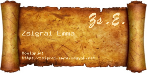 Zsigrai Emma névjegykártya